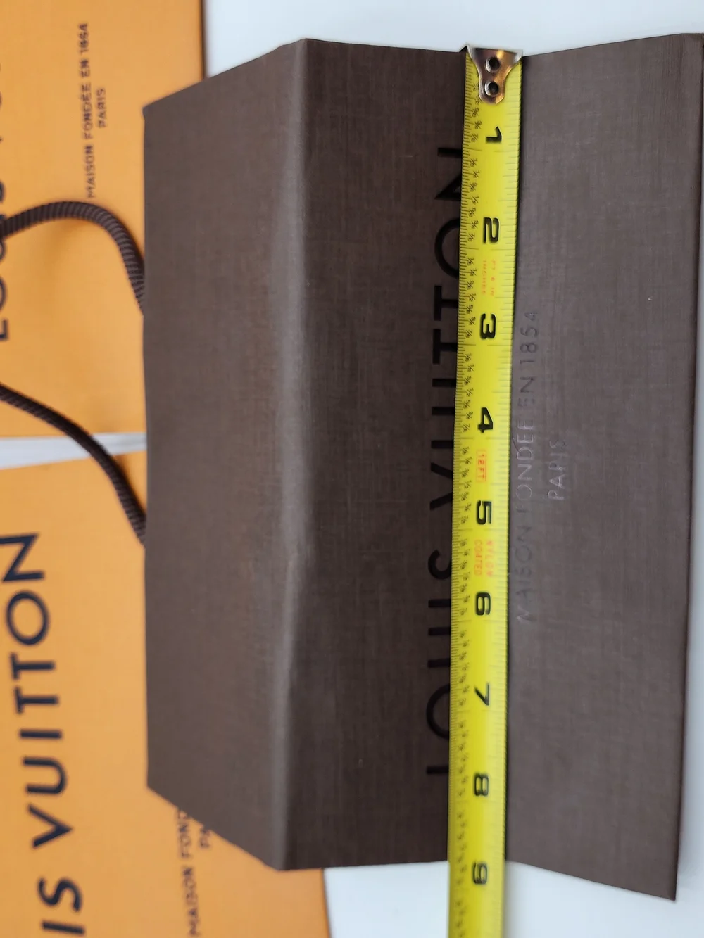 Lot of 5 authentic orange brown Louis Vuitton paper shopping gift medium